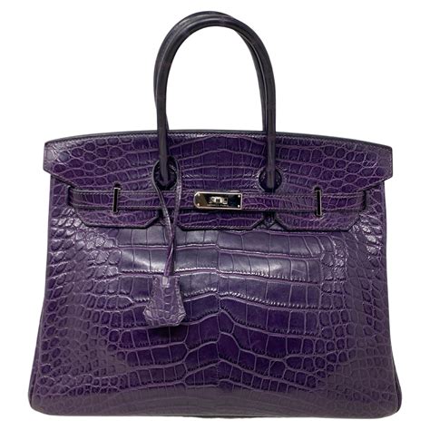 purple hermes birkin croco|Hermes crocodile bag colors.